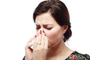 young woman with a sinus infection